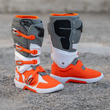 TR越野摩托车靴子防摔场地赛车鞋林道拉力靴活动轴骑行长靴虎牌越野 MX2灰白橙活动轴（双轴） 42码