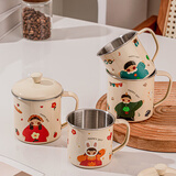 厨匠（TREEJACK）316L不锈钢儿童卡通马克水杯宝宝专用漱口喝水杯子牛奶果汁饮料杯