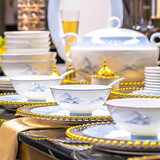 洛威景德镇餐具碗碟套装家用2025新款碗盘餐具整套餐具乔迁礼物