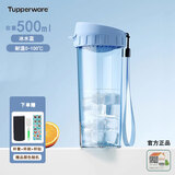 特百惠（Tupperware）正品水杯500ml茶韵随心杯密封防漏塑料杯运动泡茶杯男女学生杯子 冰水蓝 500ml