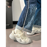 人本网面登山鞋女2025夏季透气轻便日系运动鞋子女 白灰  38