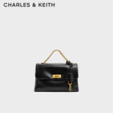 CHARLES&KEITH中号kerry邮差包单肩包斜挎包包女包生日礼物CK2-80782515 Black黑色 中包