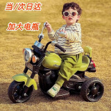 洛聪儿童电动摩托车男女宝宝三轮摩托车可坐人1-6岁小孩子充电玩具车 清新绿【双电瓶+双驱+早教音乐】 宝宝小朋友过生日周岁礼物