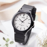 卡西欧（CASIO）手表学生小黑表简约指针石英电子表 手表男女考试手表时尚运动表 MW-240-7E 43mm大表盘