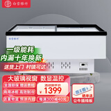 白雪雅竹冰柜商用展示柜冷藏柜冷藏冷冻展示柜大容量冷柜玻璃保鲜卧式冰柜 1米5冷冻平岛柜双门