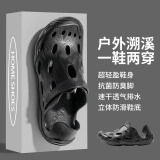 酷趣洞洞鞋男户外运动透气休闲网鞋溯溪鞋沙滩洞洞鞋2519 夜色黑  42