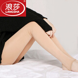 浪莎（LangSha）打底裤袜外穿秋冬天加绒加厚款女高腰踩脚连裤袜保暖棉裤光腿神器 踩脚肤色（300克加绒中厚） 1条