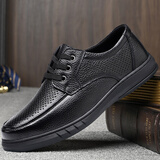宜驰（EGCHI）皮鞋男商务休闲正装鞋头层牛皮镂空透气新款鞋 J6627-2 镂空 43
