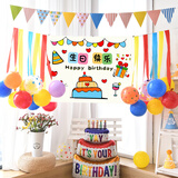 宫薰生日场景布置道具氛围感周岁生日快乐气球派对背景墙装饰布置