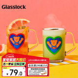 Glasslock&wigglewiggle联名玻璃杯卡通杯子咖啡牛奶杯男女水杯350ml 2件套
