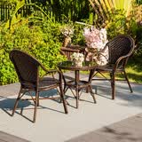 紫叶（ziye）藤椅三件套组合休闲藤编沙发编织户外茶桌椅竹藤小茶几阳台桌椅