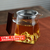 雅集公道杯耐热玻璃公道杯木把分茶器功夫茶具配件观山款