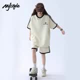 MJ STYLE短袖短裤套装女2026夏季新品女装潮流运动休闲家居服t恤裤子