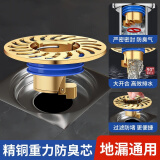 觅时光全铜防臭地漏芯通用卫生间下水管防反味过滤芯密封塞神器过滤防堵