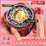 OSKV八音盒Diy手工拼装木质模型机关首饰音乐盒送生日七夕情人节礼物 带灯DIY材料包+音乐【鸟之诗】