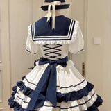 闪动少女（SHANDONGSHAONV）温柔海军风青春少女蛋糕裙洋装连衣裙子lolita洛丽塔洋装连衣 M