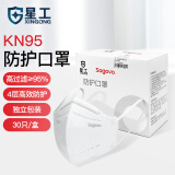 星工（XINGGONG）防尘口罩KN95工业防粉尘灰尘甲流流感独立包装 30只/盒