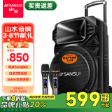 山水（SANSUI） A12-66广场舞音响户外K歌重低音蓝牙音响便携式移动舞台拉杆音箱大功率扩音器 旗舰plus版（12寸重低音+双麦）