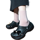 【95成新】卡骆驰（crocs）女鞋厚底云朵洞洞鞋户外休闲时尚一脚蹬沙滩鞋 206750-001 37-38