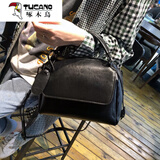 啄木鸟（TUCANO）包包女包新款2025秋冬时尚百搭斜挎包女牛皮大容量大 黑色