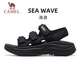 骆驼（CAMEL）海浪运动凉鞋女透气厚底魔术贴沙滩鞋 X25B16L2039 黑色 36