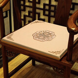 华幔盛庭中式红木椅子坐垫餐椅垫 陶然居多丽丝麻米黄 (含3cm海绵)45*38cm
