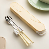 onlycook304不锈钢便携餐具盒套装 带挂钩筷子勺子套装 学生餐具套装 