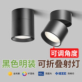 佼佼者（JIAOJIAOZHE）明装射灯led天花灯家用洗墙可调角度商用折叠吸顶照画筒灯免开孔