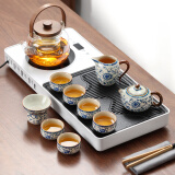 尚言坊茶具套装带烧水全套煮茶电陶炉汝窑功夫茶具整套带茶盘茶台