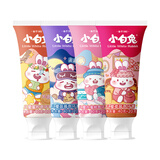 小白兔儿童牙膏2-6-12岁乳牙换牙期防蛀防龋齿草莓蓝药蜜桃柠檬 60克4支