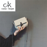 casa-kupsCK真皮小包包女2025七夕潮韩版百搭斜挎包洋气夏季迷你链条包 杏色