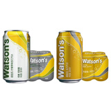 屈臣氏（Watsons）苏打汽水 气泡水饮料8罐促销装 汤力330ml*4罐+柠檬330ml*4罐