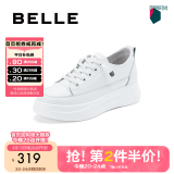 百丽（Belle）小白鞋女鞋商场款厚底增高一脚蹬单鞋透气休闲鞋U8N1DAM3 白色-第二批 37 (235mm)