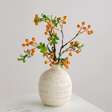 京东鲜花简约复古陶瓷花瓶摆件客厅插花中古风轻奢高级感冬青花器水培器皿