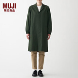 无印良品（MUJI） 男女通用 棉水洗牛津工装大衣无性别男款女款长款外套  ACK01A1A 烟熏绿色 XXS-XS
