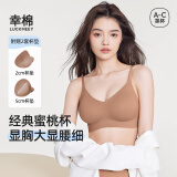 幸棉外扩文胸小胸显大聚拢漫画胸厚杯垫无痕无钢圈软支撑收副乳内衣女 焦糖棕背心款 M （70ABC/75AB）