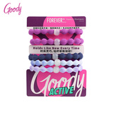 歌妮（Goody）高弹豌豆发圈荧光珠夜跑无痕粗发绳慢回弹舒适头绳马尾橡皮筋发饰 5条（1条深蓝2条扎染2条紫色）