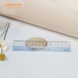 国誉(KOKUYO)15CM波浪直尺学生办公高考用透明刻度尺子 亚克力尺 海湾蓝蓝 WSG-CLV15BB