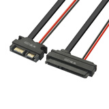 尘土 电脑电源线PH2.0 小4PIN+SATA转接一体硬盘光驱数据供电线7+15P SATA硬盘线 硬盘光驱电源数据线 SATA 7+6公转7+15母 30CM