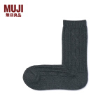 无印良品（MUJI）女式 合脚直角 缆绳袜 DAJ42A2A 袜子 女袜 炭灰色 23-25cm/36-40码
