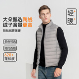 雪中飞秋冬新款男式轻薄羽绒服马甲基础男士短款羽绒秋马甲 火山灰|8193 L 175/96A