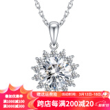 燮乐 1克拉莫桑钻戒指S925银镶莫桑石戒子  多款可选 1克拉9K金吊坠（太阳花）