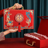 庆喜良缘彩礼盒结婚礼金箱8-20万订婚装钱盒子现金聘礼提亲定亲红色手提箱