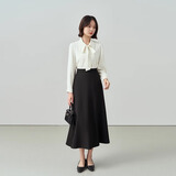 伯德小姐白色衬衫连衣裙女士高级感教资职业装正装通勤纯色衬衣