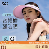 VVC成毅推荐防晒遮阳帽空顶帽遮脸防紫外线遮阳女帽子大檐/少女粉