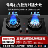 樱花燃气灶双灶家用天然气液化气灶具嵌入式猛火灶台式煤气灶大火力 标配8.5kw-鸳鸯猛火+定时防风 天然气
