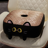 艺绒加厚坐垫夏季椅垫学车加高座垫四季通用办公室电脑椅屁垫软练车 黑猫 40*40*13cm