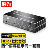 胜为HDMI2.1分配器 一分四8K60Hz1进4出视频分屏器笔记本电脑电视盒子接电视显示器投影仪同屏DH8K104G
