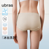 ubras小凉风女士内裤女7A抗菌裆冰丝夏凉感超薄无痕速干透气舒适3条装