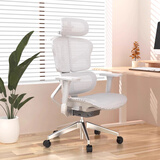 普格瑞司蝶翼C人体工学椅办公椅久坐电竞椅家用舒适电脑椅护腰老板椅白色
